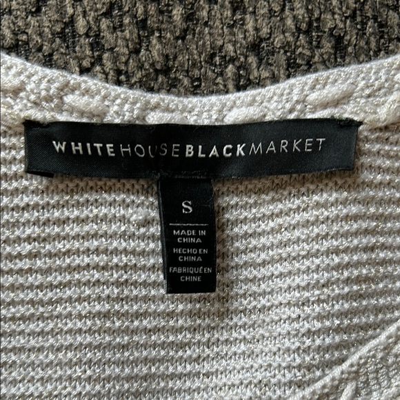 White House Black Market Tan Knit with  Silver Mini Dress size S - Picture 9 of 11
